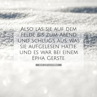 Picture 07 - Rut 2:17 LUTH1912 - Also las sie auf dem Felde bis zum Abend und - Bible Verse Picture