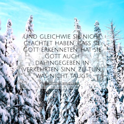 Picture 07 - Römer 1:28 LUTH1912 - Und gleichwie sie nicht geachtet haben, daß sie - Bible Verse Picture