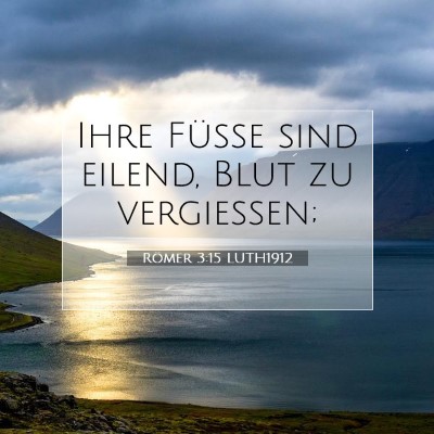 Picture 07 - Römer 3:15 LUTH1912 - Ihre Füße sind eilend, Blut zu - Bible Verse Picture