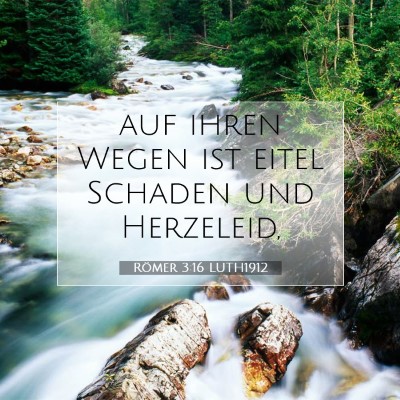Picture 07 - Römer 3:16 LUTH1912 - auf ihren Wegen ist eitel Schaden und - Bible Verse Picture