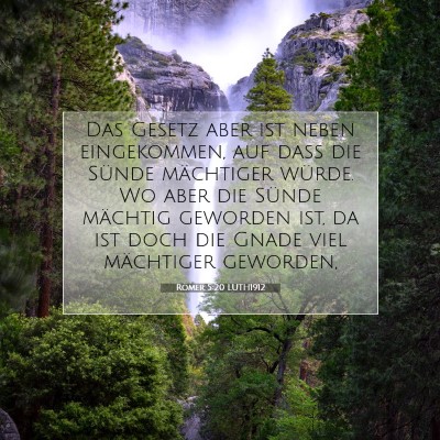Picture 07 - Römer 5:20 LUTH1912 - Das Gesetz aber ist neben eingekommen, auf daß - Bible Verse Picture