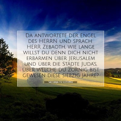 Picture 07 - Sacharja 1:12 LUTH1912 - Da antwortete der Engel des HERRN und sprach: - Bible Verse Picture