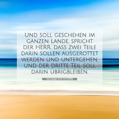 Picture 07 - Sacharja 13:8 LUTH1912 - Und soll geschehen im ganzen Lande, spricht der - Bible Verse Picture