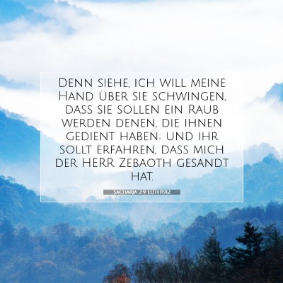 Picture 07 - Sacharja 2:9 LUTH1912 - Denn siehe, ich will meine Hand über sie - Bible Verse Picture