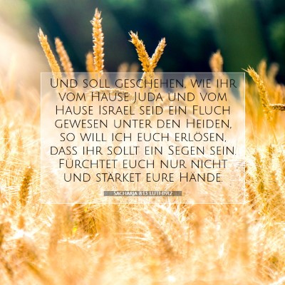 Picture 07 - Sacharja 8:13 LUTH1912 - Und soll geschehen, wie ihr vom Hause Juda und - Bible Verse Picture