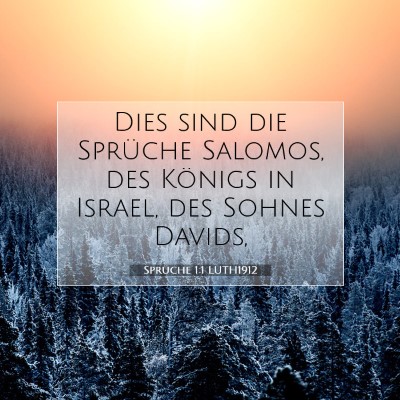 Picture 07 - Sprüche 1:1 LUTH1912 - Dies sind die Sprüche Salomos, des Königs in - Bible Verse Picture