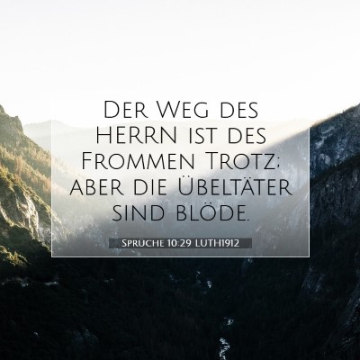 Picture 07 - Sprüche 10:29 LUTH1912 - Der Weg des HERRN ist des Frommen Trotz; aber die - Bible Verse Picture