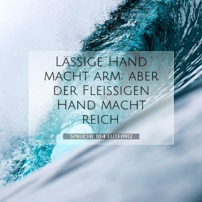 Picture 07 - Sprüche 10:4 LUTH1912 - Lässige Hand macht arm; aber der Fleißigen Hand - Bible Verse Picture