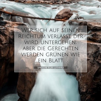 Picture 07 - Sprüche 11:28 LUTH1912 - Wer sich auf seinen Reichtum verläßt, der wird - Bible Verse Picture