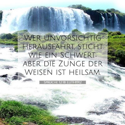 Picture 07 - Sprüche 12:18 LUTH1912 - Wer unvorsichtig herausfährt, sticht wie ein - Bible Verse Picture