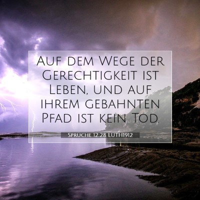 Picture 07 - Sprüche 12:28 LUTH1912 - Auf dem Wege der Gerechtigkeit ist Leben, und auf - Bible Verse Picture