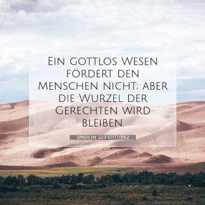 Picture 07 - Sprüche 12:3 LUTH1912 - Ein gottlos Wesen fördert den Menschen nicht; - Bible Verse Picture