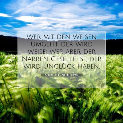 Picture 07 - Sprüche 13:20 LUTH1912 - Wer mit den Weisen umgeht, der wird weise; wer - Bible Verse Picture