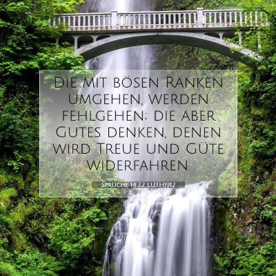 Picture 07 - Sprüche 14:22 LUTH1912 - Die mit bösen Ränken umgehen, werden fehlgehen; - Bible Verse Picture