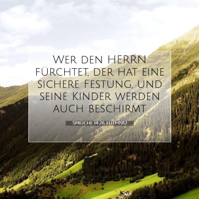 Picture 07 - Sprüche 14:26 LUTH1912 - Wer den HERRN fürchtet, der hat eine sichere - Bible Verse Picture