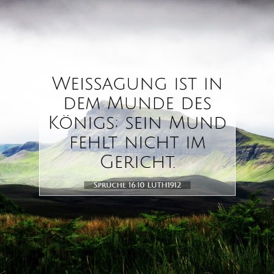 Picture 07 - Sprüche 16:10 LUTH1912 - Weissagung ist in dem Munde des Königs; sein - Bible Verse Picture