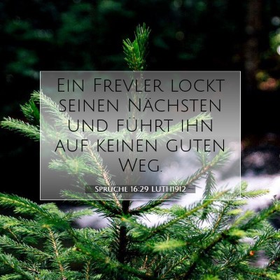 Picture 07 - Sprüche 16:29 LUTH1912 - Ein Frevler lockt seinen Nächsten und führt ihn - Bible Verse Picture