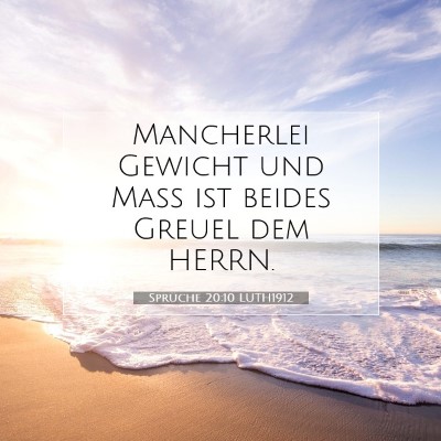 Picture 07 - Sprüche 20:10 LUTH1912 - Mancherlei Gewicht und Maß ist beides Greuel dem - Bible Verse Picture