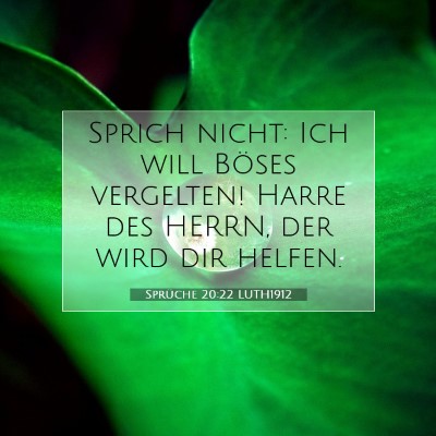Picture 07 - Sprüche 20:22 LUTH1912 - Sprich nicht: Ich will Böses vergelten! Harre - Bible Verse Picture