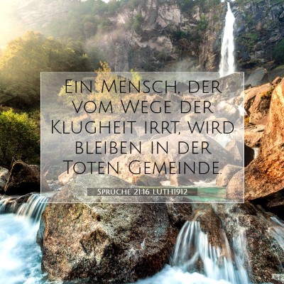 Picture 07 - Sprüche 21:16 LUTH1912 - Ein Mensch, der vom Wege der Klugheit irrt, wird - Bible Verse Picture