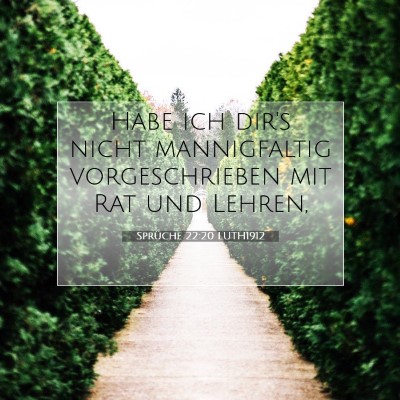 Picture 07 - Sprüche 22:20 LUTH1912 - Habe ich dir's nicht mannigfaltig vorgeschrieben - Bible Verse Picture