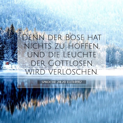 Picture 07 - Sprüche 24:20 LUTH1912 - Denn der Böse hat nichts zu hoffen, und die - Bible Verse Picture