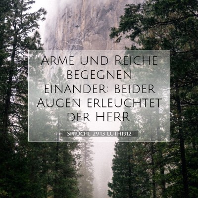 Picture 07 - Sprüche 29:13 LUTH1912 - Arme und Reiche begegnen einander: beider Augen - Bible Verse Picture