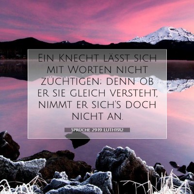 Picture 07 - Sprüche 29:19 LUTH1912 - Ein Knecht läßt sich mit Worten nicht - Bible Verse Picture