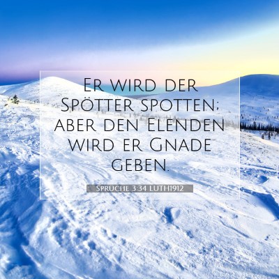 Picture 07 - Sprüche 3:34 LUTH1912 - Er wird der Spötter spotten; aber den Elenden - Bible Verse Picture