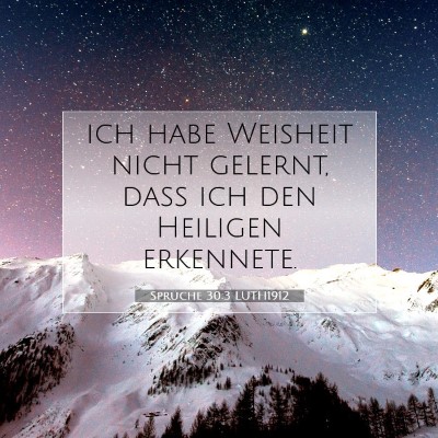 Picture 07 - Sprüche 30:3 LUTH1912 - ich habe Weisheit nicht gelernt, daß ich den - Bible Verse Picture