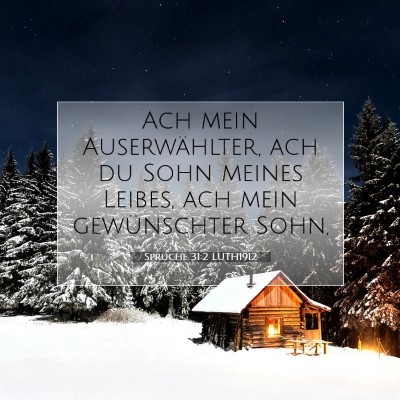 Picture 07 - Sprüche 31:2 LUTH1912 - Ach mein Auserwählter, ach du Sohn meines - Bible Verse Picture