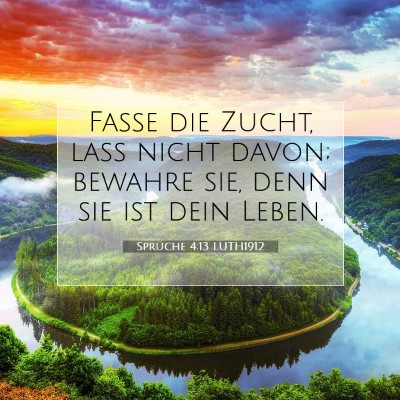 Picture 07 - Sprüche 4:13 LUTH1912 - Fasse die Zucht, laß nicht davon; bewahre sie, - Bible Verse Picture