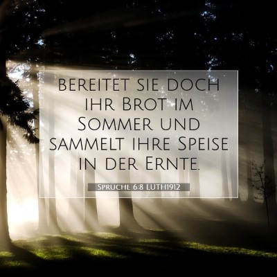 Picture 07 - Sprüche 6:8 LUTH1912 - bereitet sie doch ihr Brot im Sommer und sammelt - Bible Verse Picture