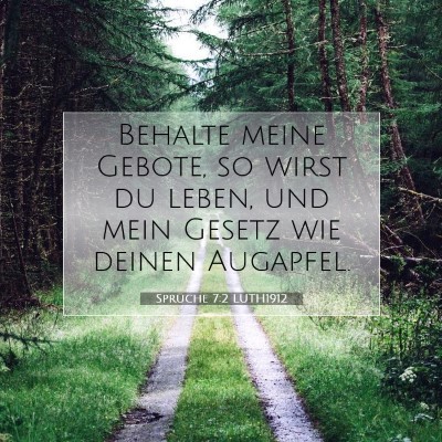 Picture 07 - Sprüche 7:2 LUTH1912 - Behalte meine Gebote, so wirst du leben, und mein - Bible Verse Picture