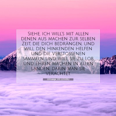 Picture 07 - Zephanja 3:19 LUTH1912 - Siehe, ich will's mit allen denen aus machen zur - Bible Verse Picture