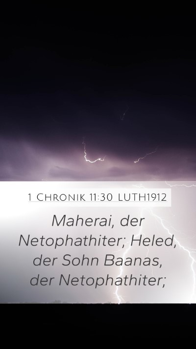 1 Chronik 11:30 LUTH1912 Bible Verse Image