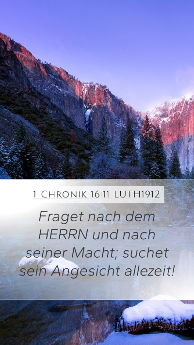 1 Chronik 16:11 LUTH1912 Bible Verse Image