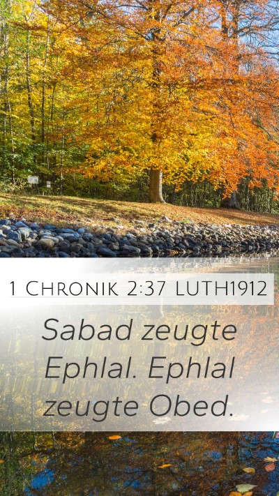 1 Chronik 2:37 LUTH1912 Mobile Phone Wallpaper - Sabad zeugte Ephlal. Ephlal zeugte - Mobile Bible Verse Wallpaper