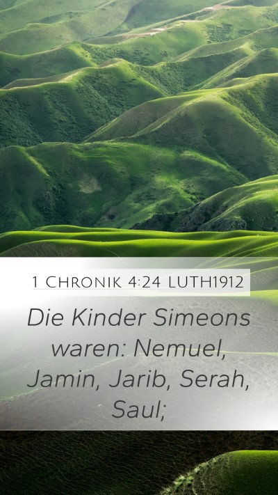 1 Chronik 4:24 LUTH1912 Bible Verse Image