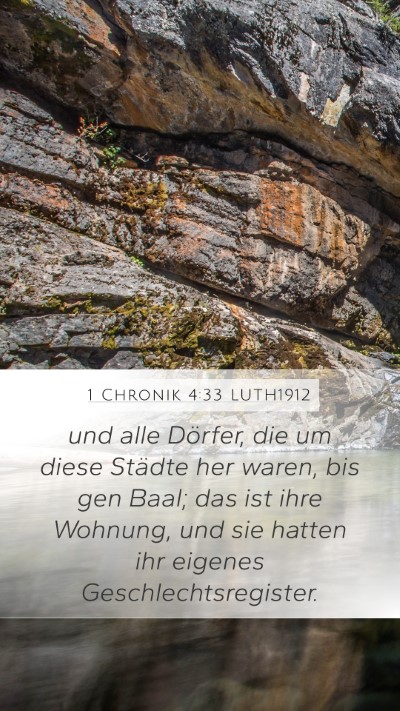 1 Chronik 4:33 LUTH1912 Bible Verse Image