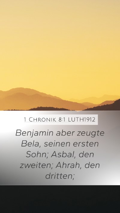 1 Chronik 8:1 LUTH1912 Bible Verse Image