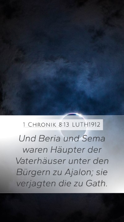 1 Chronik 8:13 LUTH1912 Bible Verse Image