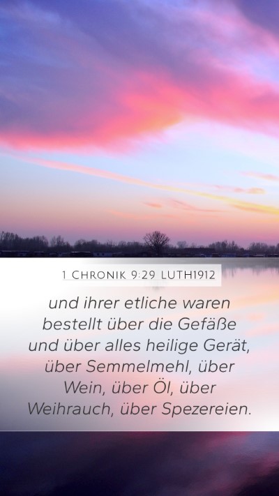1 Chronik 9:29 LUTH1912 Bible Verse Image