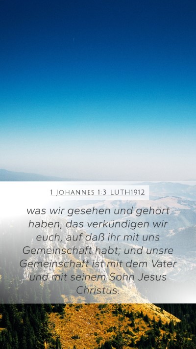 1 Johannes 1:3 LUTH1912 Bible Verse Image