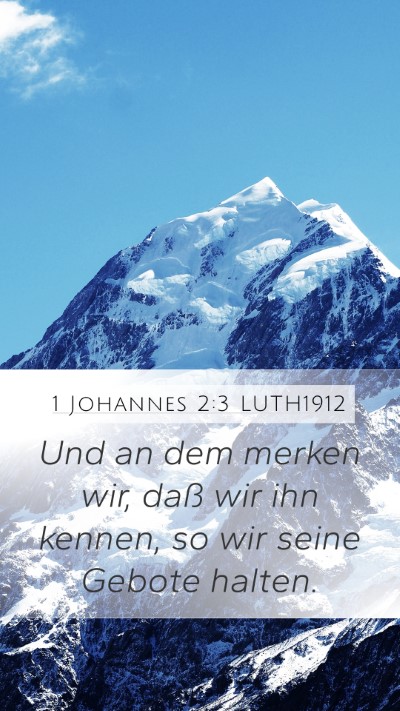 1 Johannes 2:3 LUTH1912 Bible Verse Image