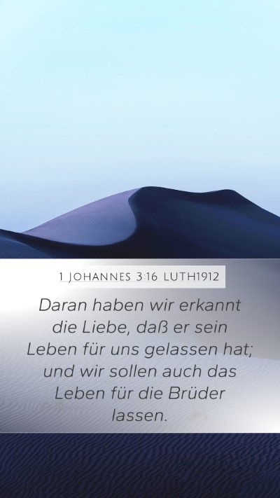 1 Johannes 3:16 LUTH1912 Bible Verse Image