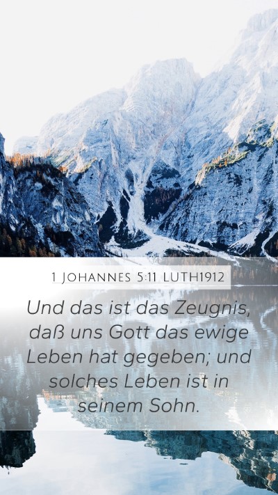 1 Johannes 5:11 LUTH1912 Bible Verse Image