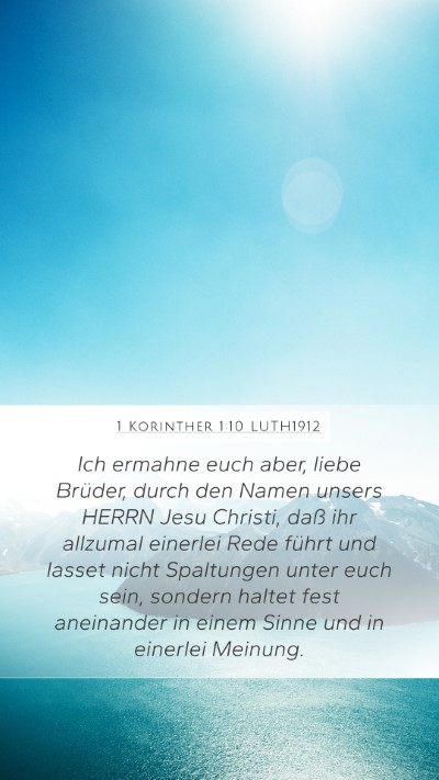 1 Korinther 1:10 LUTH1912 Bible Verse Image