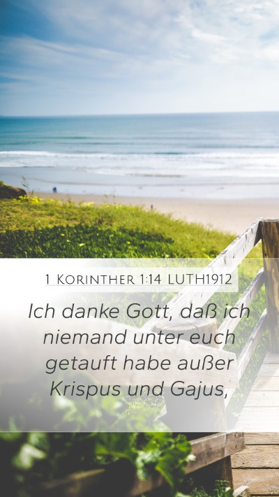 1 Korinther 1:14 LUTH1912 Bible Verse Image