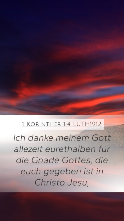 1 Korinther 1:4 LUTH1912 Bible Verse Image